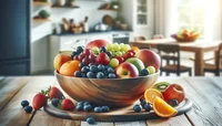 Миска фруктов на кухне
